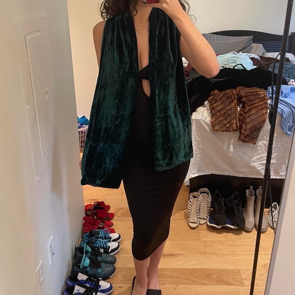 Green Velvet Scarf